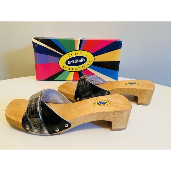 Dr Scholls Women Size 7 Exercise Clog Sandal Black Patent Leather Slide New - Picture 5 of 15